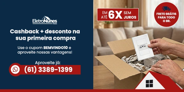 Cashback e desconto na primeira compra com o cupom BENVINDO10