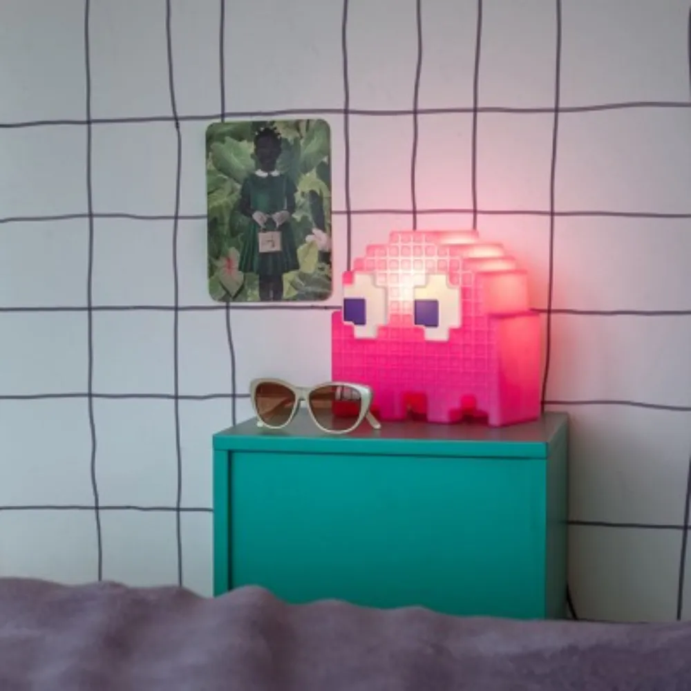 Luminária Fantasminha Rosa Pac-Man
