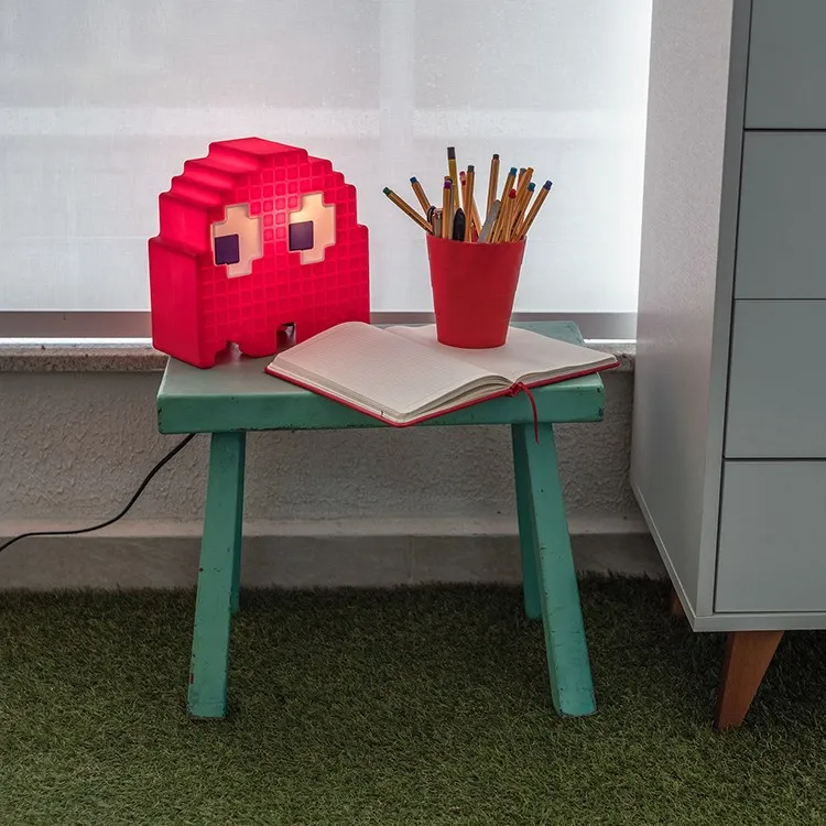 Luminária Fantasminha Vermelho Pac-Man